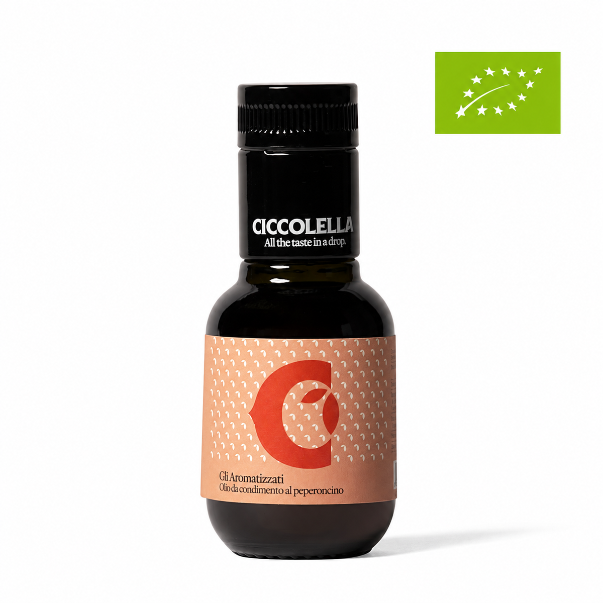 Ekologiškas ypač tyras alyvuogių aliejus su aitriosiomis paprikomis (100 ml.)