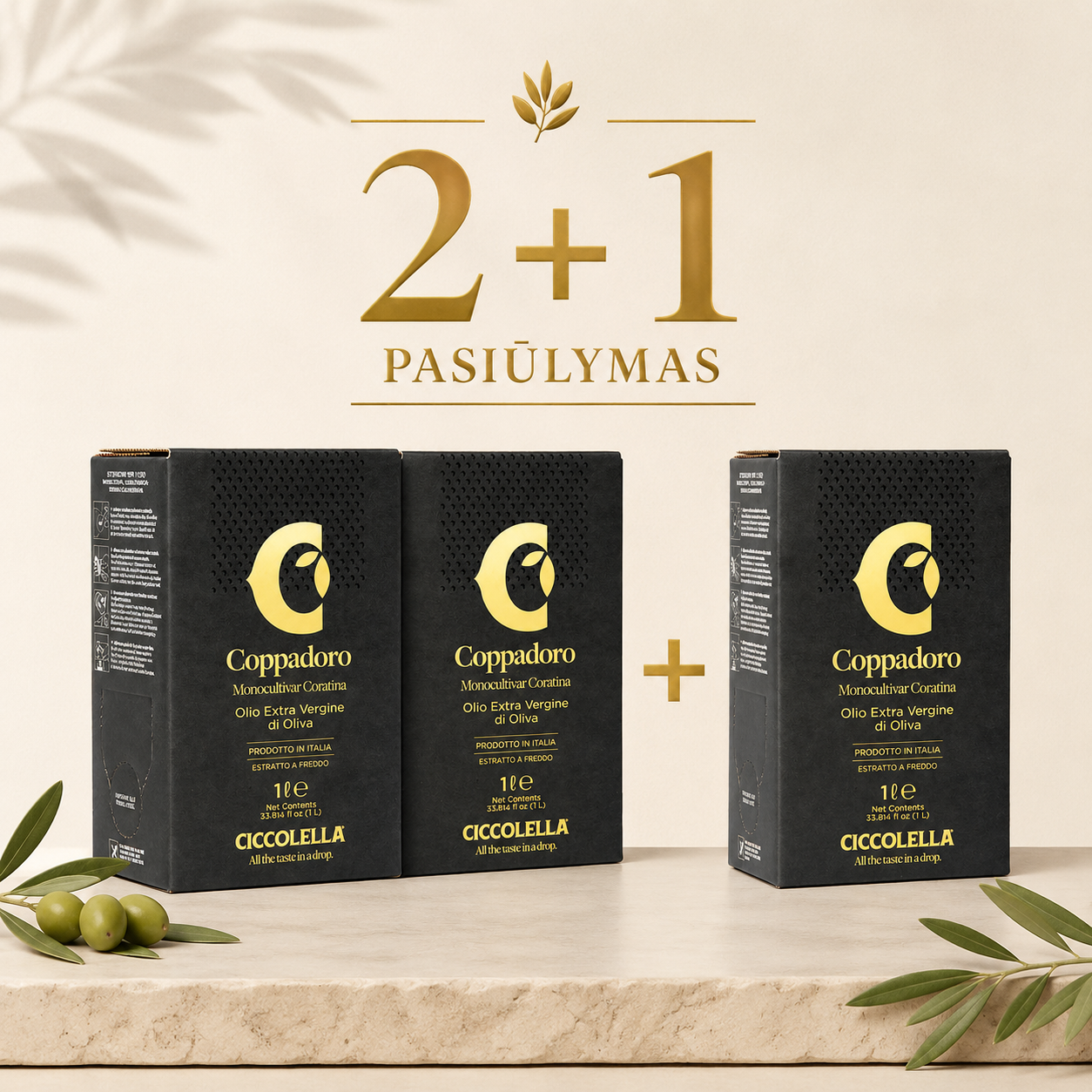 Ypač tyras alyvuogių aliejus dėžutėje (1 litras.) 2+1 pasiūlymas