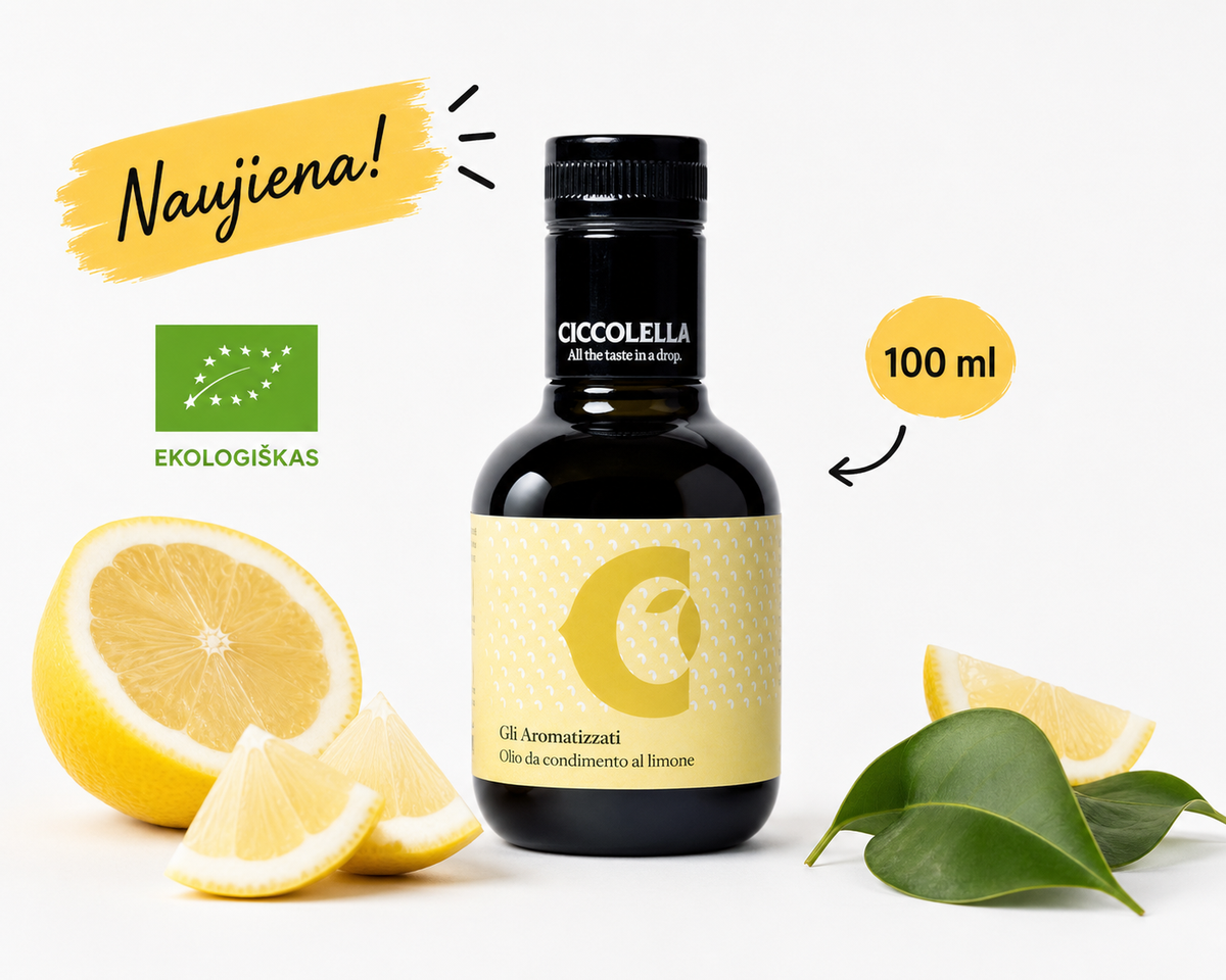 Ekologiškas ypač tyras alyvuogių aliejus su citrina (100 ml.)